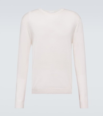 lardini wool, silk, and cashmere sweater in white