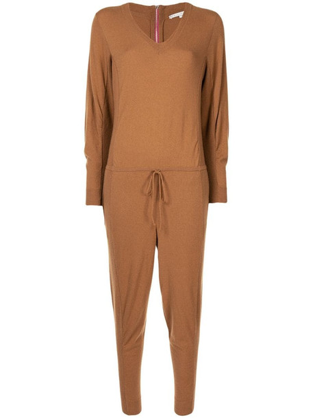 Stella McCartney knitted tied waist jumpsuit in brown