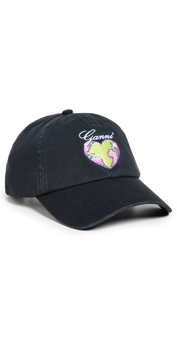 ganni cap hat patch phantom one size