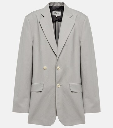 mm6 maison margiela single-breasted cotton and silk blazer in grey