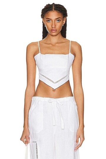staud loyalty top in white