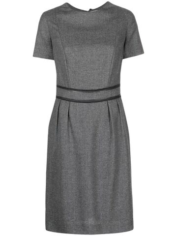 saint laurent pre-owned zip-detailing short-sleeve dress - grey