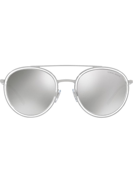 Giorgio Armani round frame sunglasses in silver
