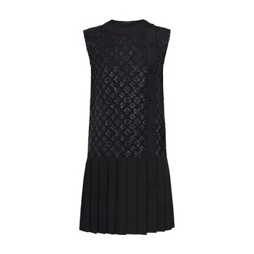Louis Vuitton Monogram Jacquard Straight-Cut Mini Dress in noir