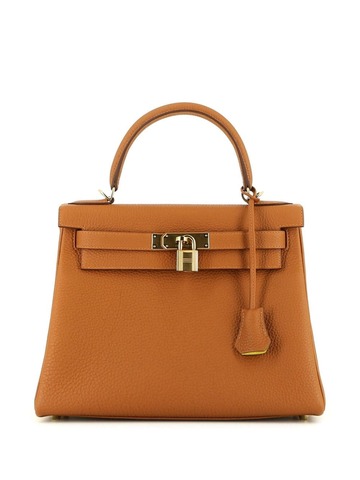 hermès pre-owned kelly 28 retourne two-way handbag - brown