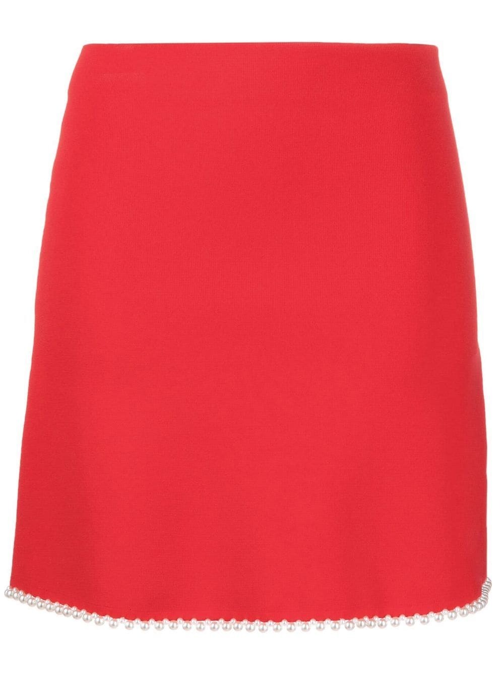 SANDRO pearl-trim mini skirt - Red
