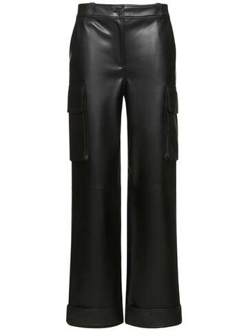 STAND STUDIO Asha Faux Leather Cargo Pants in black