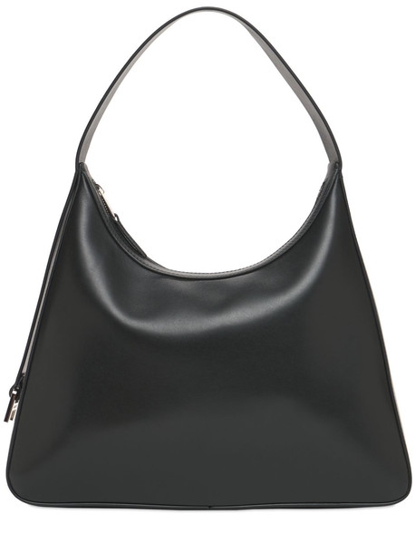 AMBUSH Hobo Leather Shoulder Bag in black / silver