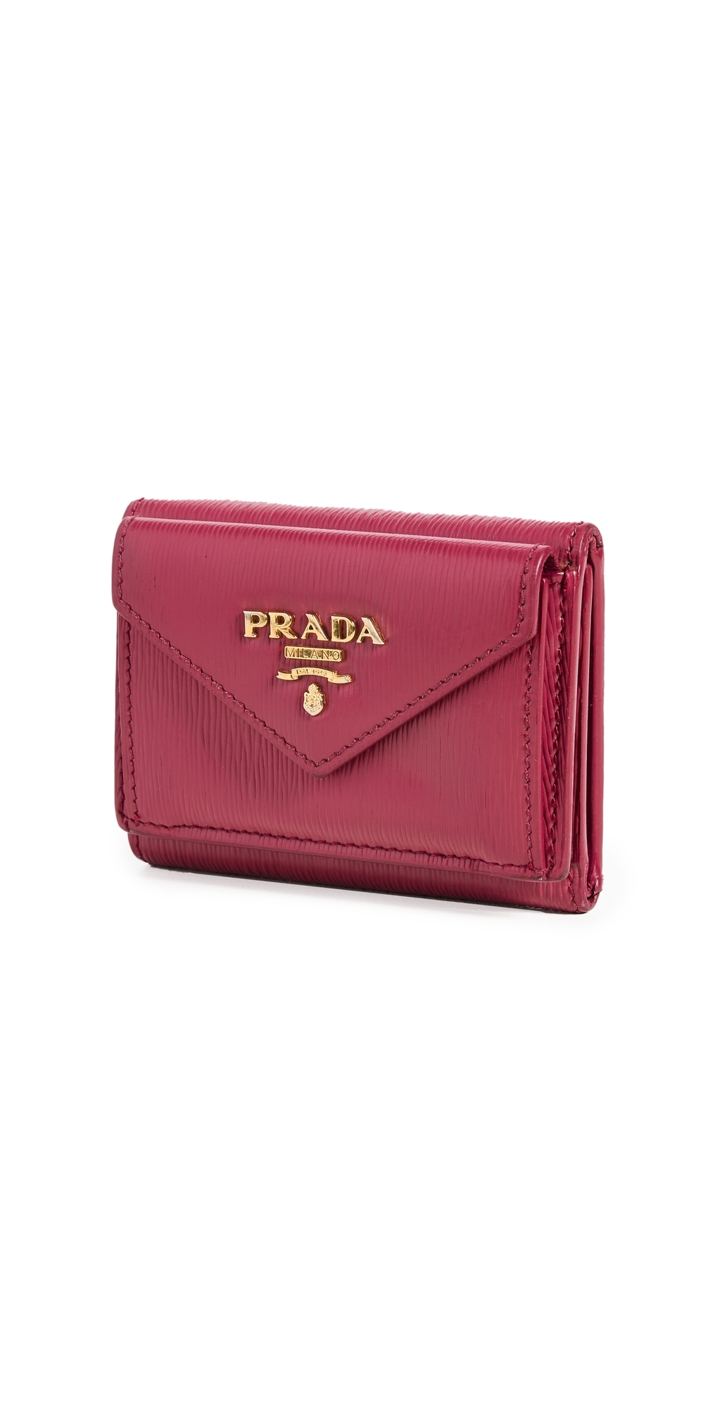 What Goes Around Comes Around Prada Pink Vitello Daino Compact Wallet