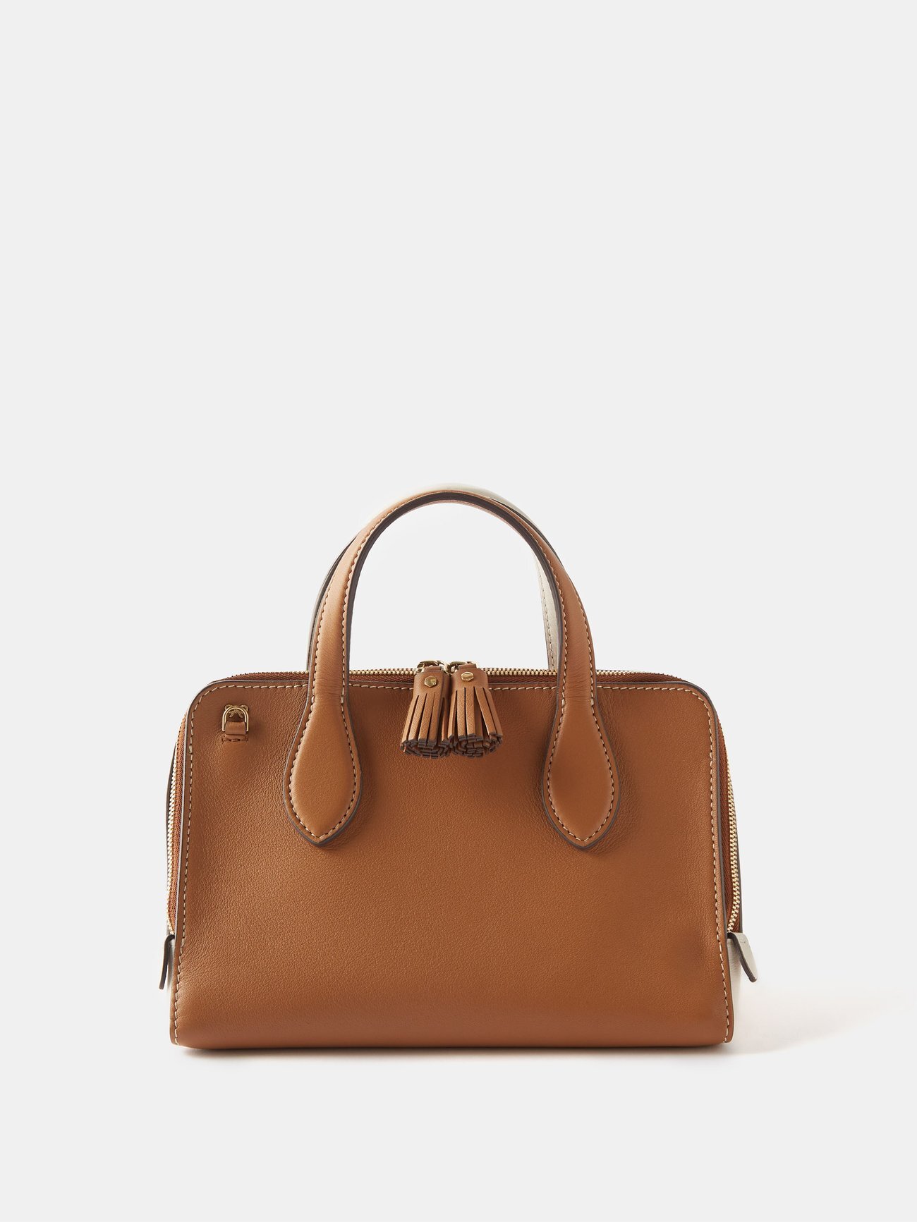 Anya Hindmarch - Wedge Small Bi-colour Leather Handbag - Womens - Tan White