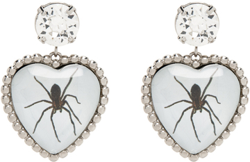 safsafu ssense exclusive silver spider bff earrings in grey