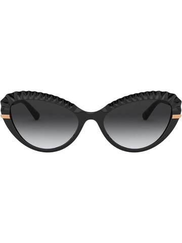 dolce & gabbana eyewear plissé cat eye sunglasses in black