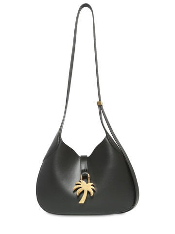 PALM ANGELS Palm Leather Hobo Shoulder Bag in black