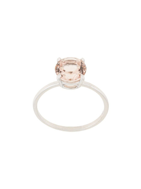 Natalie Marie 14kt white gold precious morganite ring in pink