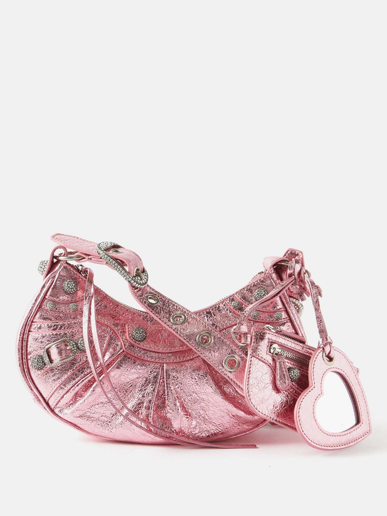 Balenciaga - Le Cagole Xs Studded Leather Shoulder Bag - Womens - Pink