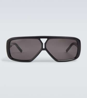 saint laurent rectangular acetate sunglasses in black