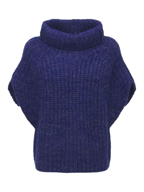 ISABEL MARANT Ivy Turtleneck Sleeveless Alpaca Sweater in blue