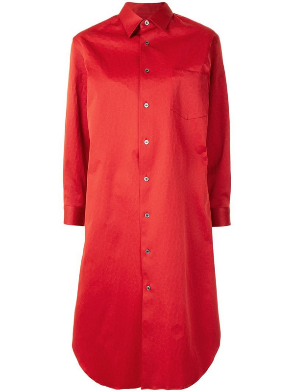 Junya Watanabe layered shirt dress in red