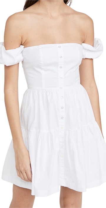 staud mini elio dress white 16