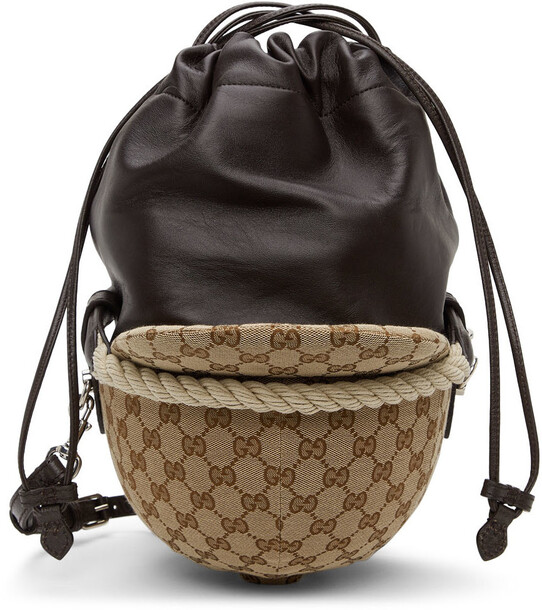 Gucci Brown Equestrian GG Top Handle Bag