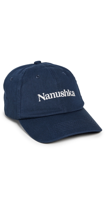 nanushka val logo cap navy/creme one size
