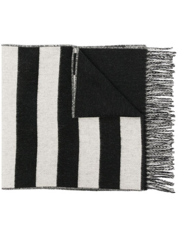 agnès b. agnès b. stripe and star knitted scarf - Black