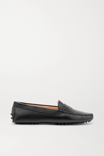 tod's - gommino leather loafers - black