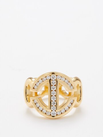 hoorsenbuhs - verloop diamond & 18kt gold ring - womens - gold multi