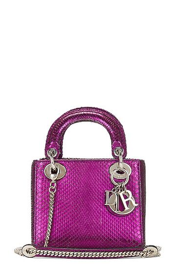 dior python mini lady handbag in purple