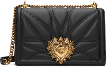 Dolce & Gabbana Black Medium Devotion Bag in nero