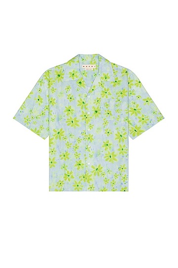 marni s/s shirt in baby blue,green