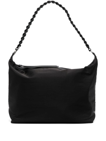 kara lattice braided-strap tote bag - black