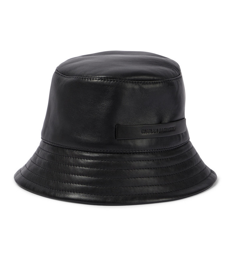 Ruslan Baginskiy Leather bucket hat in black