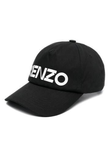 kenzo logo-print cotton baseball cap - black