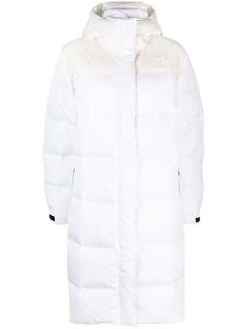 the north face logo-embroidered padded coat - white