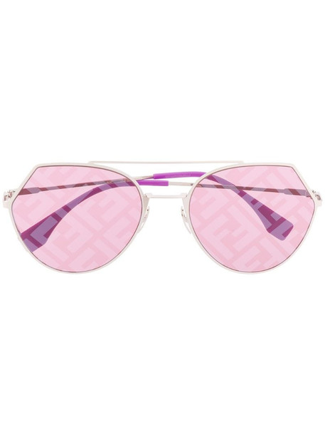 Fendi Eyewear FF oversized-frame sunglasses in silver