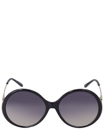 CHLOÉ Eyeshadow Round Bio-acetate Sunglasses in black / grey