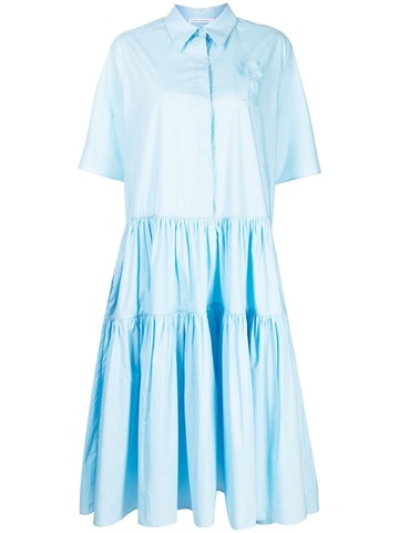 cecilie bahnsen short-sleeve tiered dress - blue