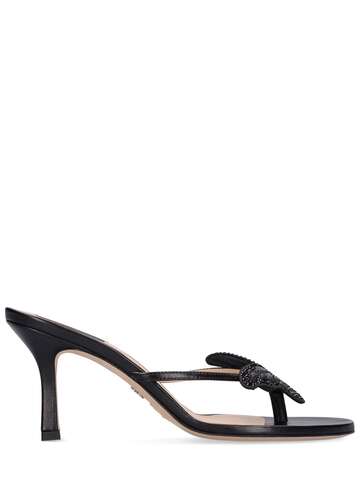 BLUMARINE 90mm Leather Thong Sandals in black