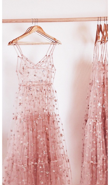 dress, pink, stars, sparkle, pink dress ...
