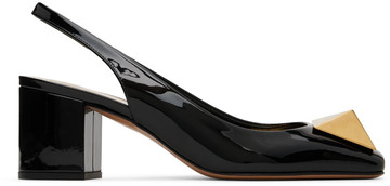 valentino garavani black one stud slingback 60 heels in nero