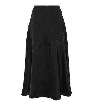 jil sander asymmetric midi skirt in black