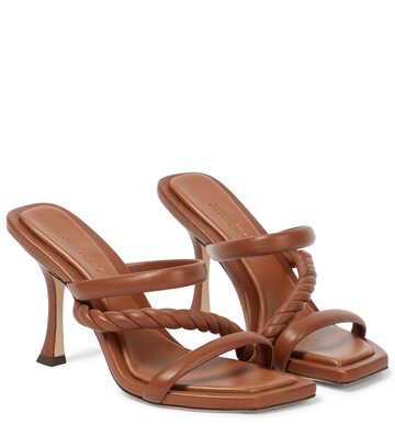 jimmy choo diosa 90 leather mules in brown