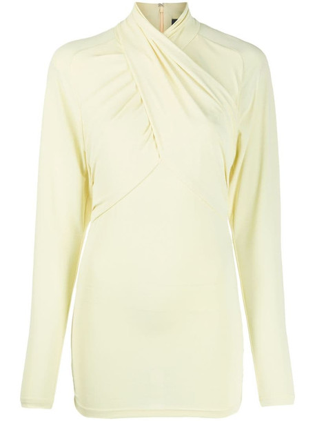 Isabel Marant twist-neck long-line top in yellow