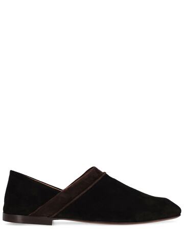 wales bonner babouche suede loafers in black