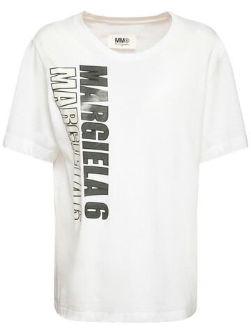 MM6 MAISON MARGIELA Printed Cotton Jersey T-shirt in black / white