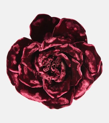 Saint Laurent Rose Large crushed velvet brooch in red