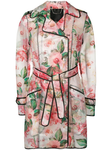Philipp Plein floral trench coat in pink