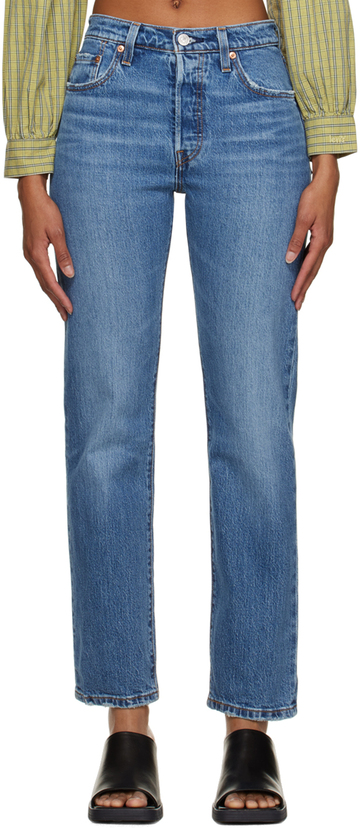 levi's blue 501 original jeans in indigo