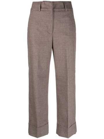 peserico cropped tailored trousers - brown